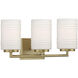 Leavenworth 3 Light 24 inch Brushed Gold Vanity Light Wall Light